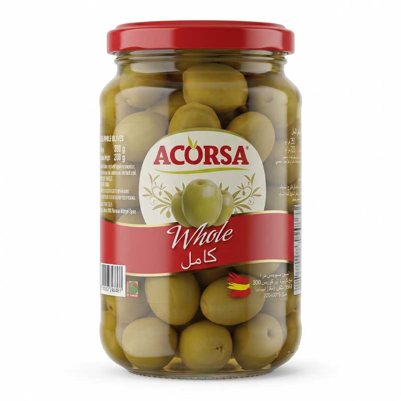 ACORSA OLIVES GRN PLAIN 200GM
