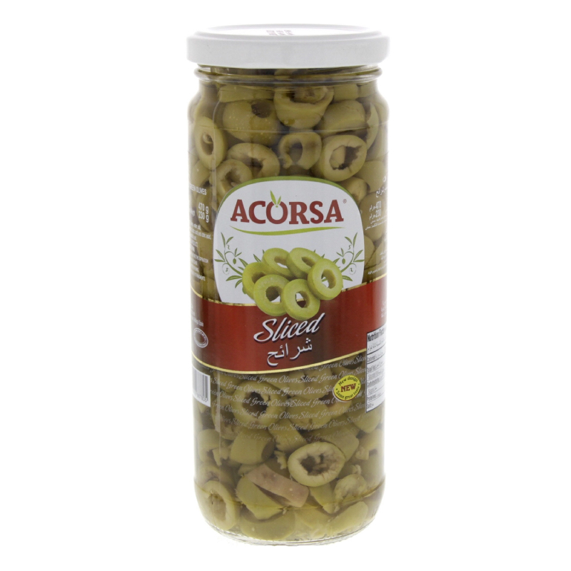 ACORSA OLIVES GRN SLICED 230GM