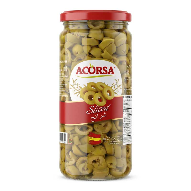 ACORSA OLIVES GRN SLICED 230GM