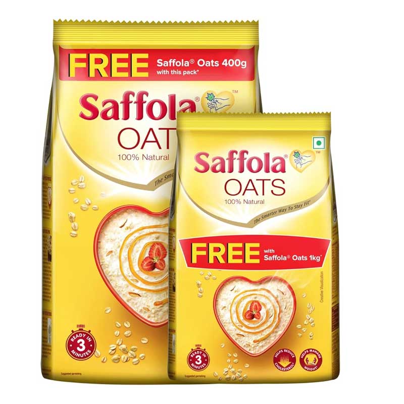 SAFFOLA OATS PLAIN 1KG + 400G FREE