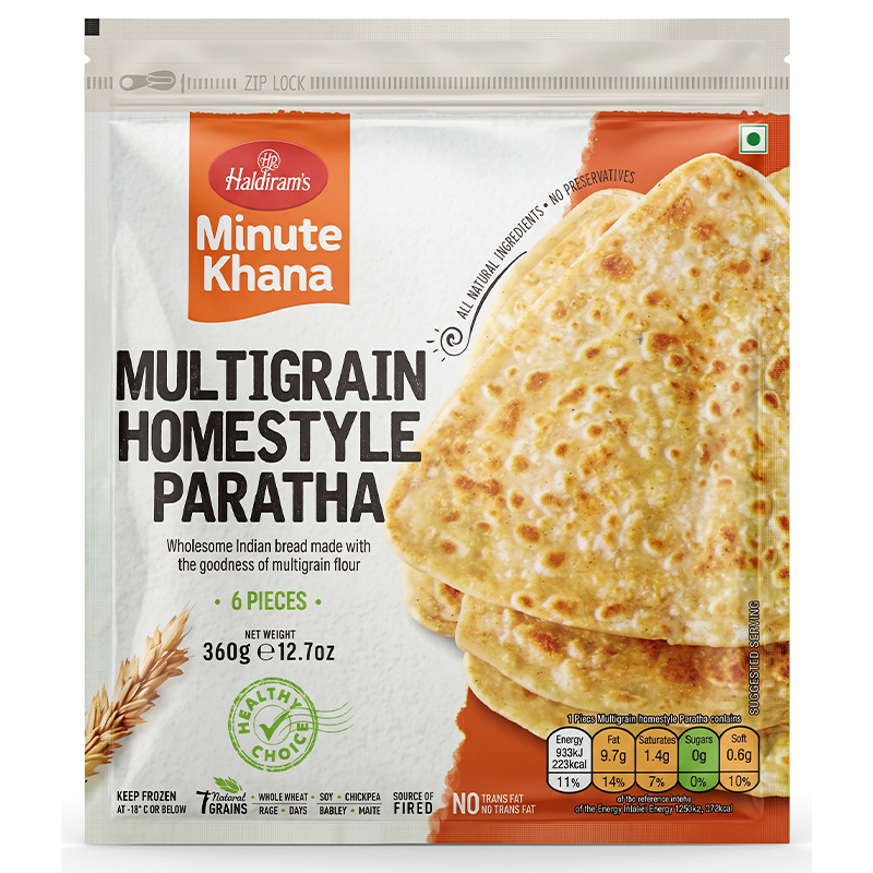 HALDIRAMS MULTIGRAIN HOME STYLE PARATHA 360GM