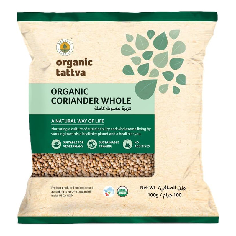 ORGANIC TATTVA CORIANDER WHOLE 100GM