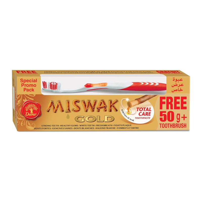 MISWAK GOLD TOOTH PASTE WITH BRUSH 120GM