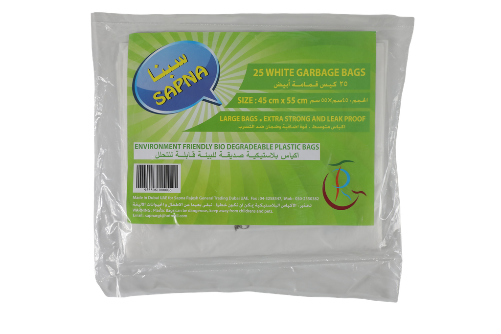 SAPNA WHITE GARBAGE BAGS 45x55