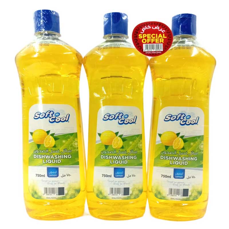 SOFTNCOOL DISHWASH LIQUID 3X750ML