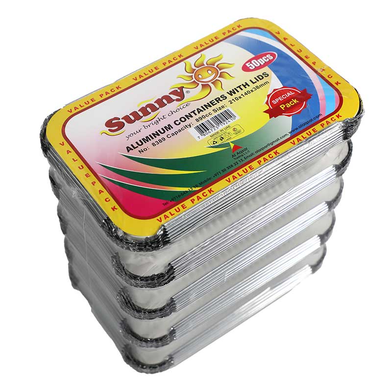 SUNNY RK ALUMINIUM CONTAINER W/LID 10S #8389