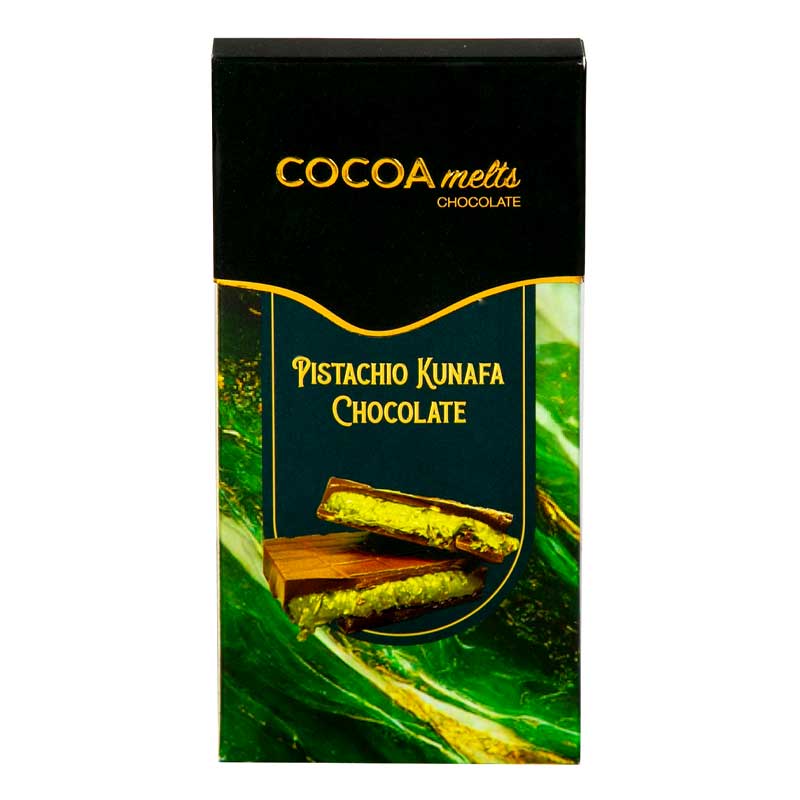 COCOA MELTS PISTACHIO KUNAFA CHOCOLATE 100GM