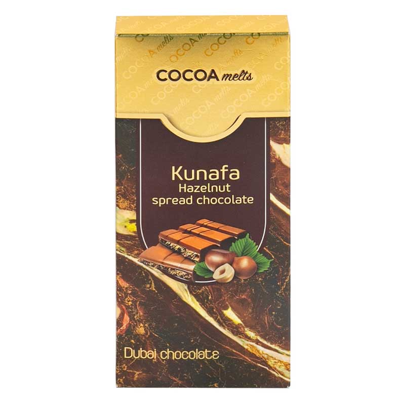 COCOA MELTS HAZELNUT KUNAFA CHOCOLATE 160GM
