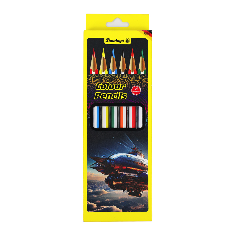 FLAMINGO COLOUR PENCIL 6PCS AST