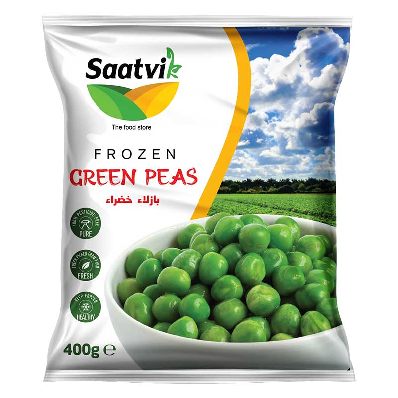 SAATVIK FROZEN GREEN PEAS 400GM
