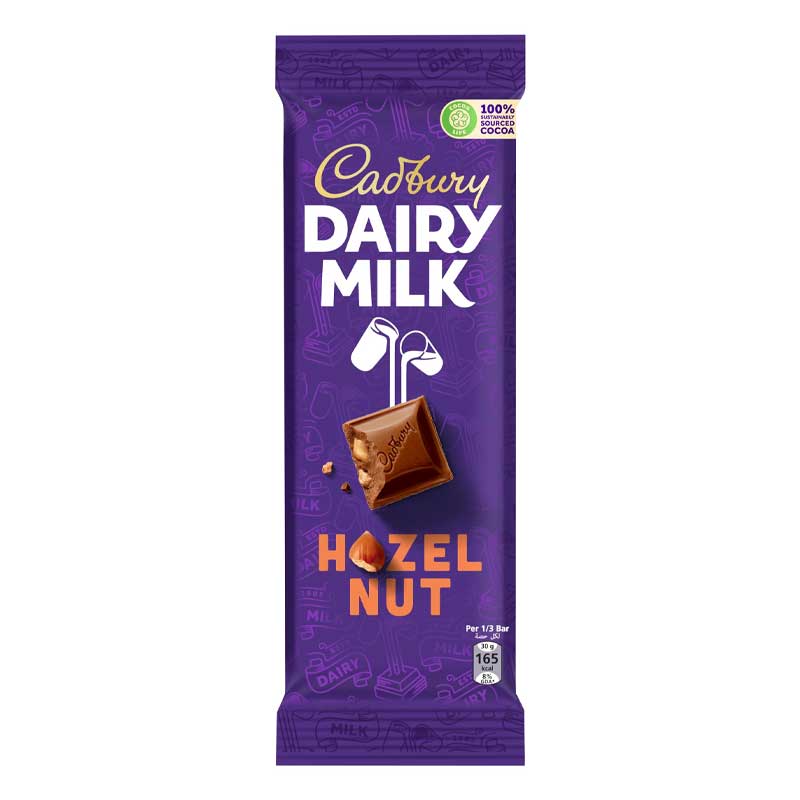 CADBURY DAIRY MILK HAZELNUT CHOCOLATE BAR 85GM