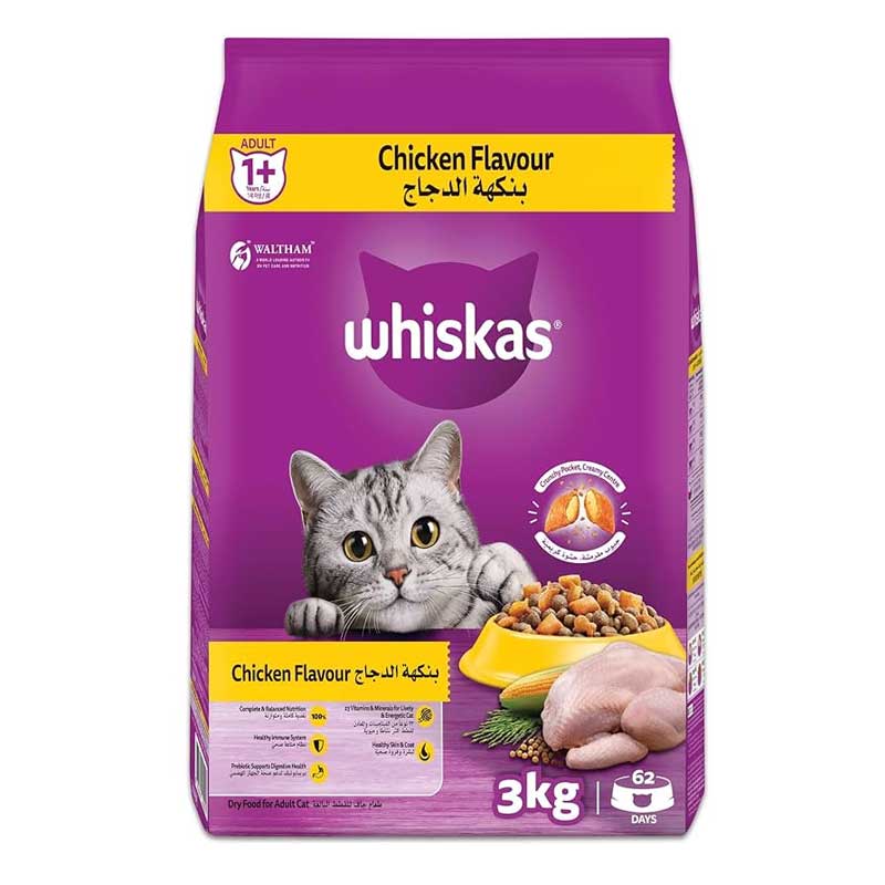 WHISKAS CHICKEN FLAVOUR 1+ ADULT 3KG
