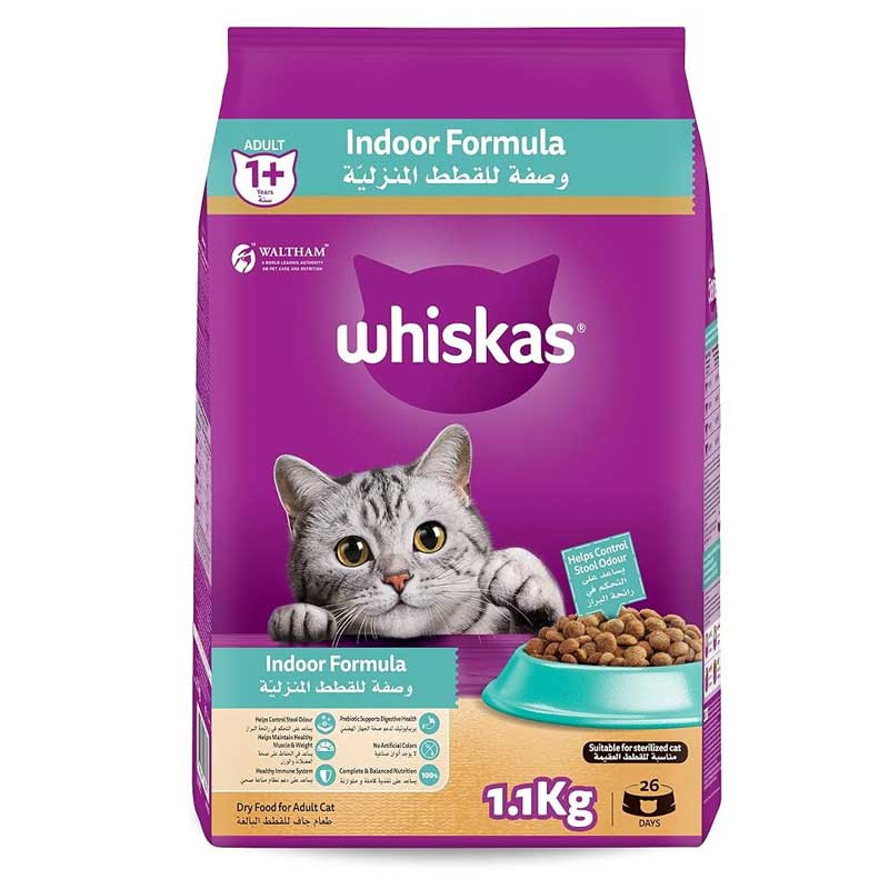 WHISKAS INDOOR FORMULA 1+ ADULT 1.1KG