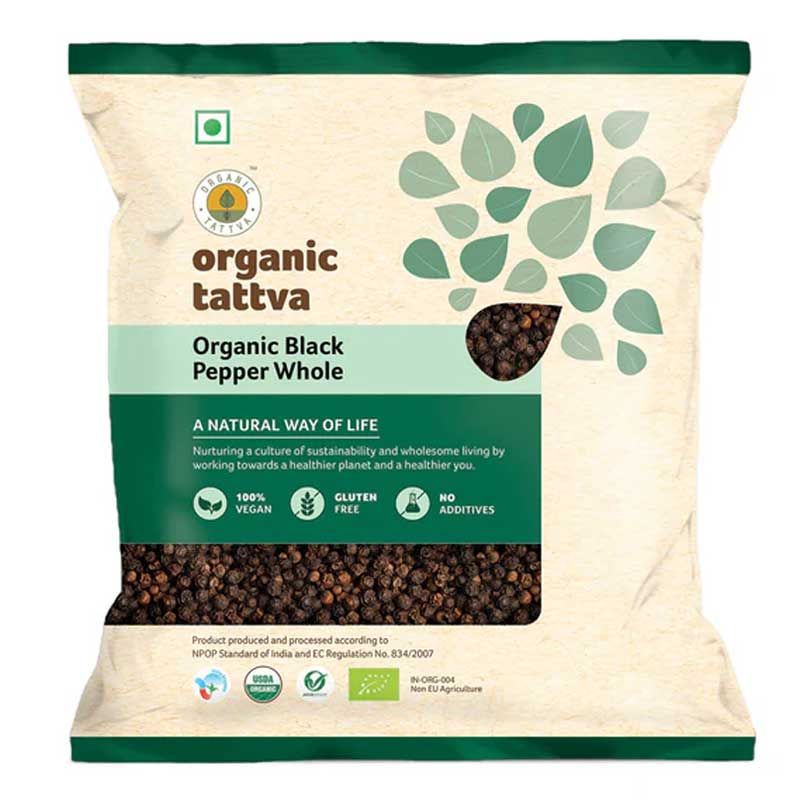 ORGANIC TATTVA  BLACK PEPPER WHOLE 100GM