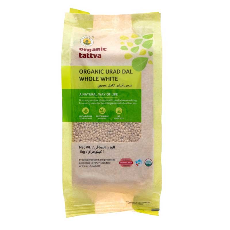 ORGANIC TATTVA URAD DAL WHOLE WHITE 500GM