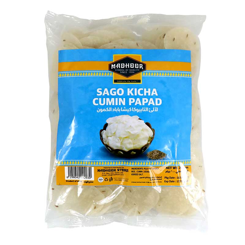 MADHOOR SAGO KICHA CUMIN PAPAD 200GM