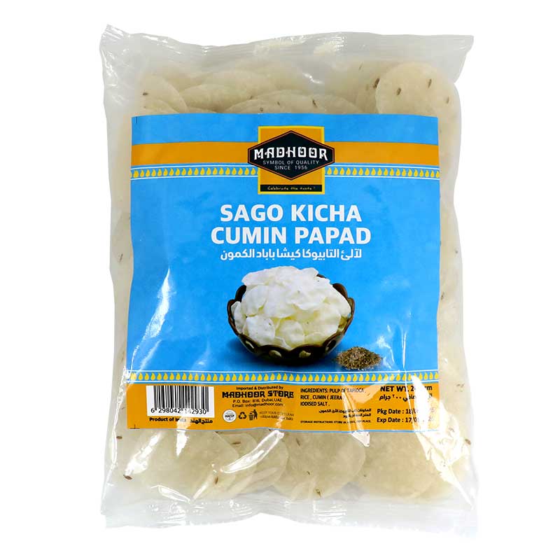 MADHOOR SAGO KICHA RED CHILLI PAPAD 200GM