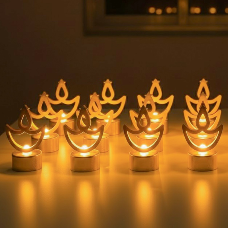 ZAYO LED GOLDEN DIYA PACK OF 12 BATTERY