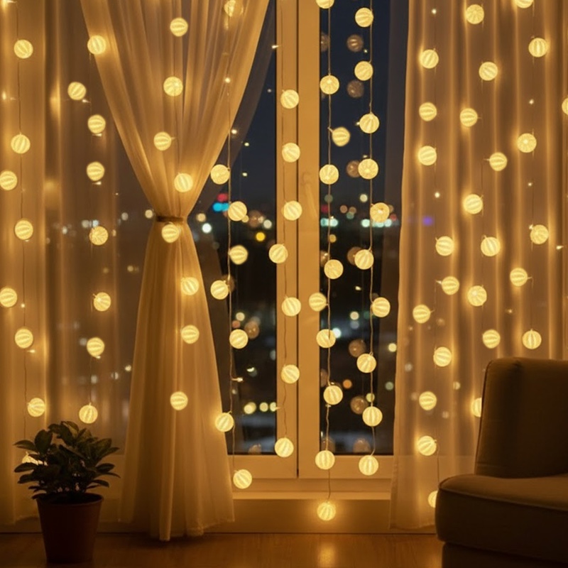 ZAYO LED CURTAIN ROUND LIGHT WARM WHITE 3MX1M