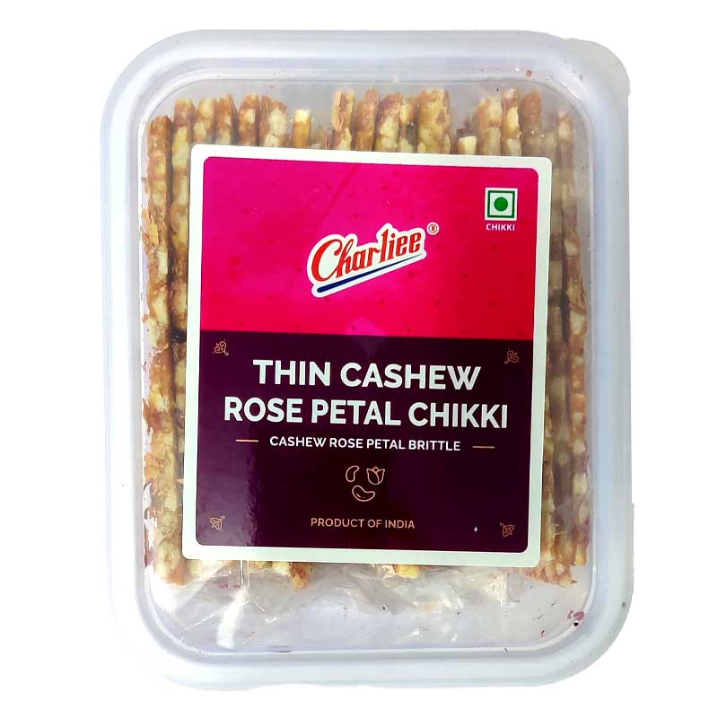 CHARLIEE CHIKKI CASHEW ROSE PETAL 100GM