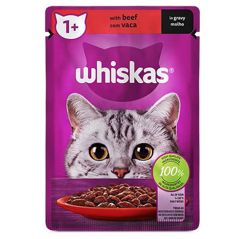 WHISKAS WITH BEEF 80GM