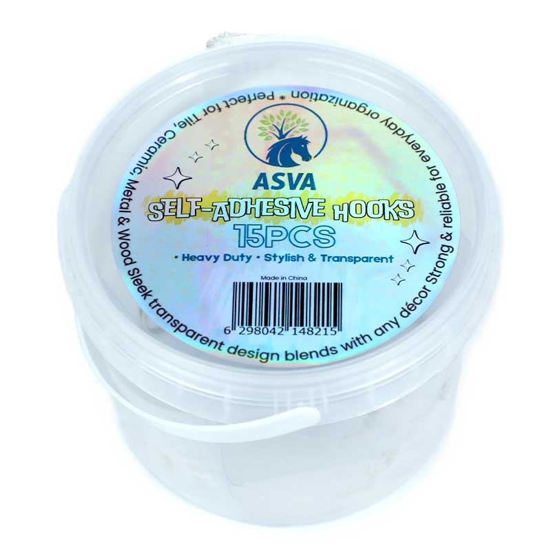 ASVA SELF ADHESIVE HOOKS 15 PCS