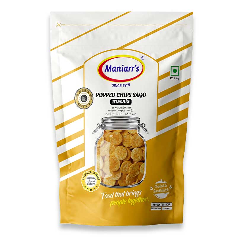 MANIARRS CHIPS POPPED SAGO MASALA 100GM
