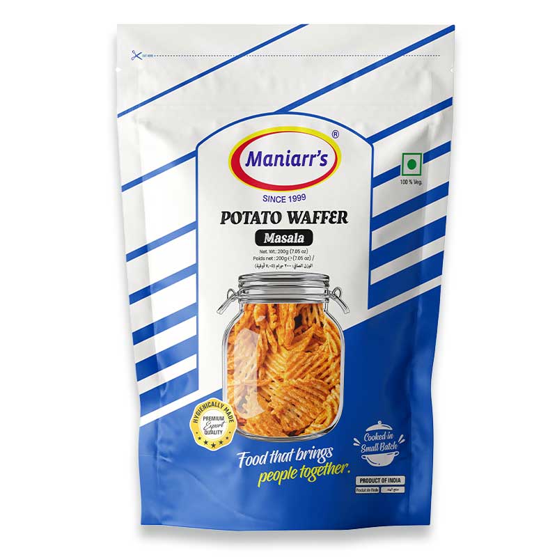 MANIARRS POTATO WAFFERS MASALA JALI 200GM