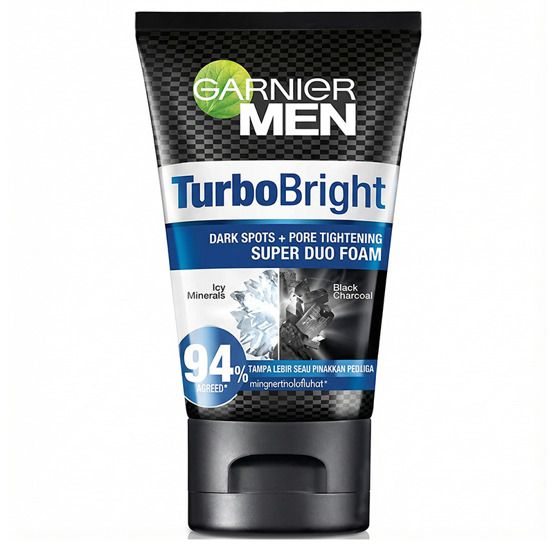 GARNIER MEN DUO FOAM TURBO BRIGHT FACEWASH 100ML