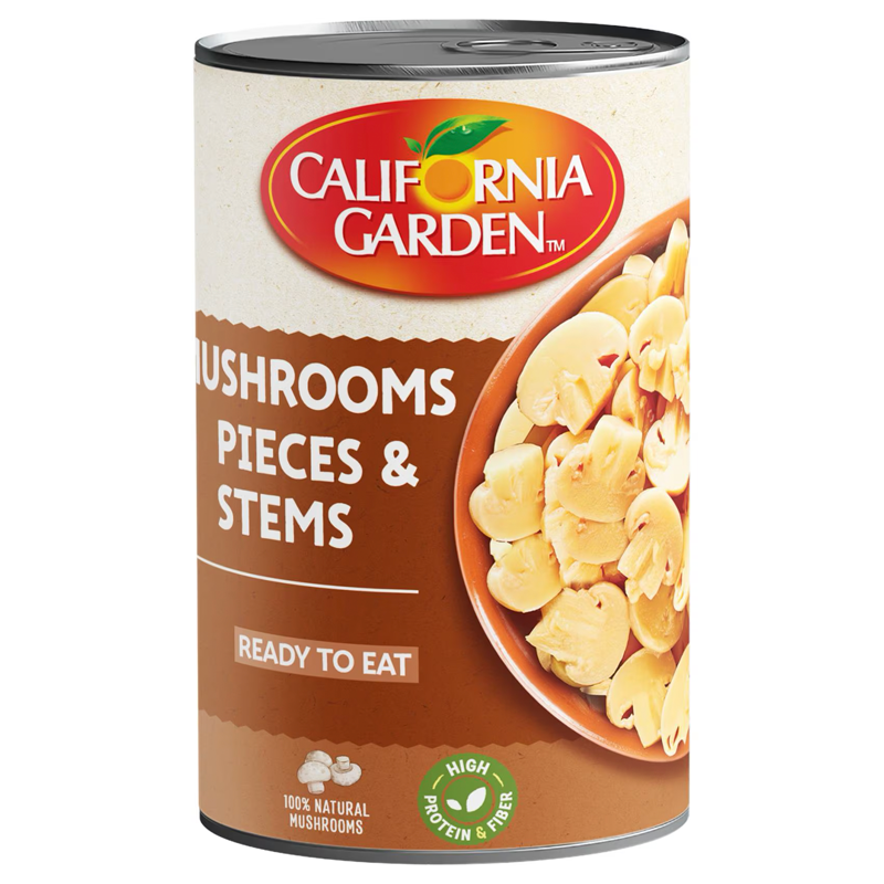 CALIFORNIA GARDEN MUSHROOMS PIECES &amp; STEMS 425GM