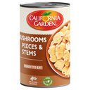 [0100029943] CALIFORNIA GARDEN MUSHROOMS PIECES &amp; STEMS 425GM