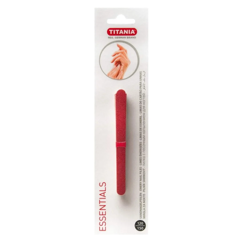 TITANIA EMERY NAIL FILE WOODEN QUALITY APPROX 17 CM