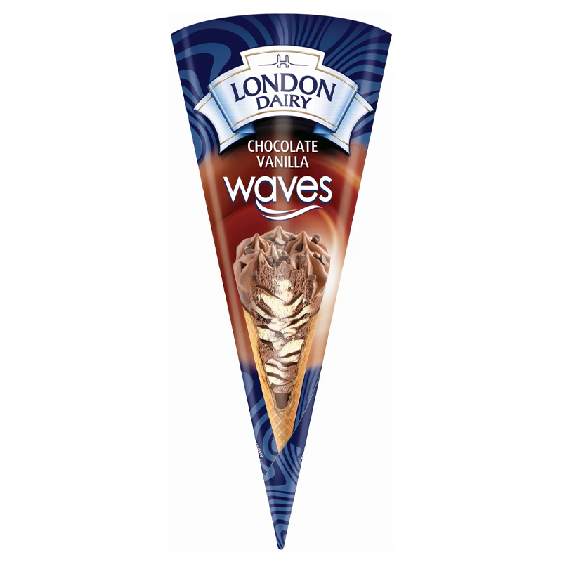 LONDON DAIRY WAVES CHOCOLATE VANILLA CONE 110ML