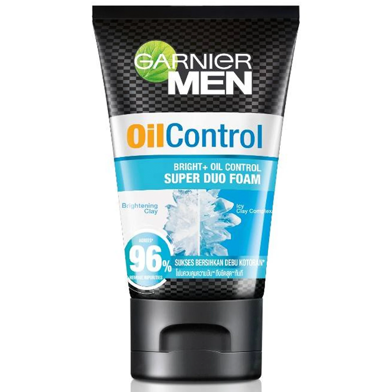 GARNIER MEN BRIGHT+OIL CONTROL SUPER DUO FOAM 100ML