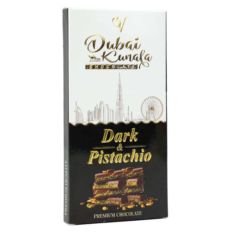 VALRONA DARK &amp; PISTACHIO KUNAFA CHOCOLATE 100GM