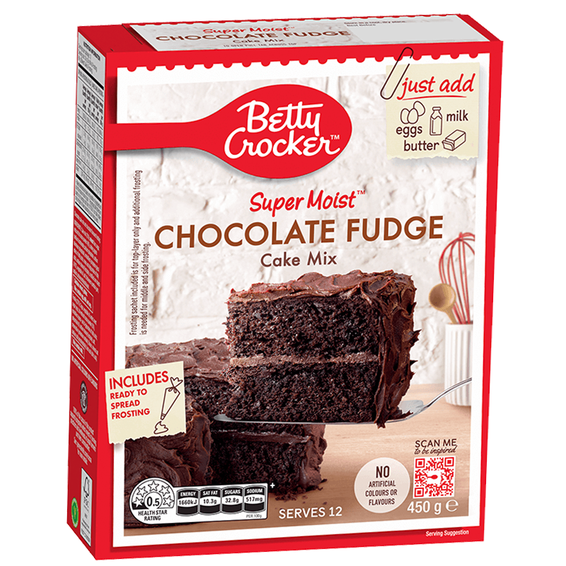 BETTY CROCKER SUPERMOIST CHOCOLATE FUDGE CAKE 500G