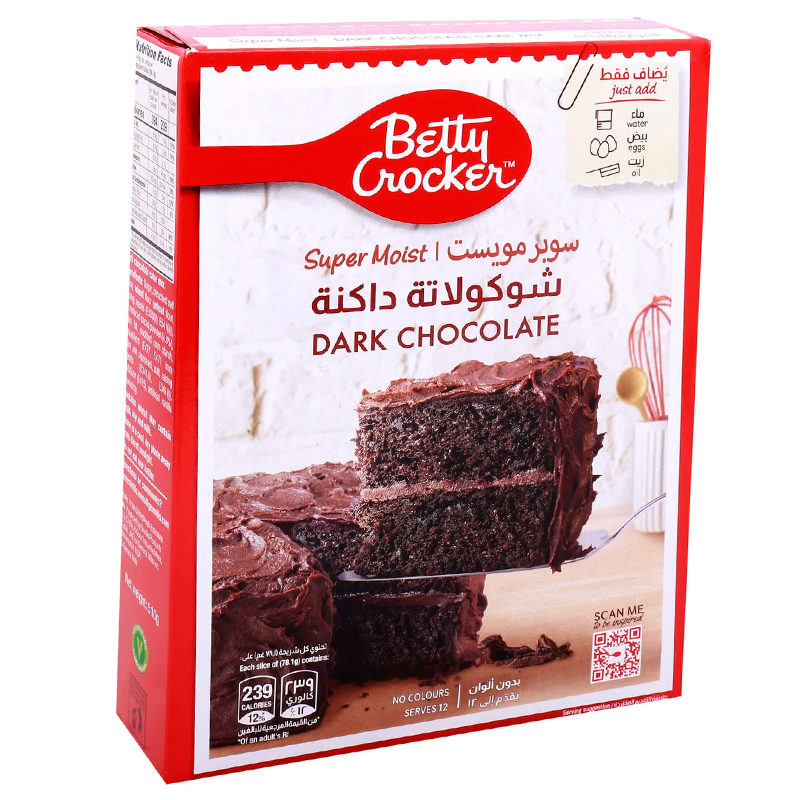 BETTY CROCKER SUPERMOIST DARK CHOCOLATE CAKE 510G