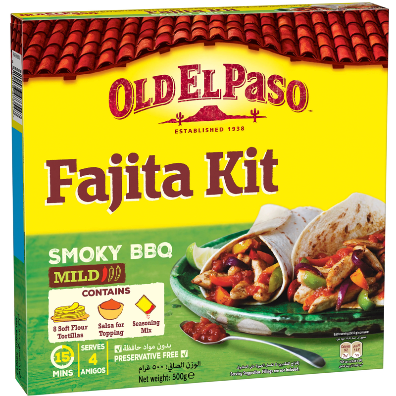 OLD EL PASO FAJITA KIT (SMOKY BBQ) 500G