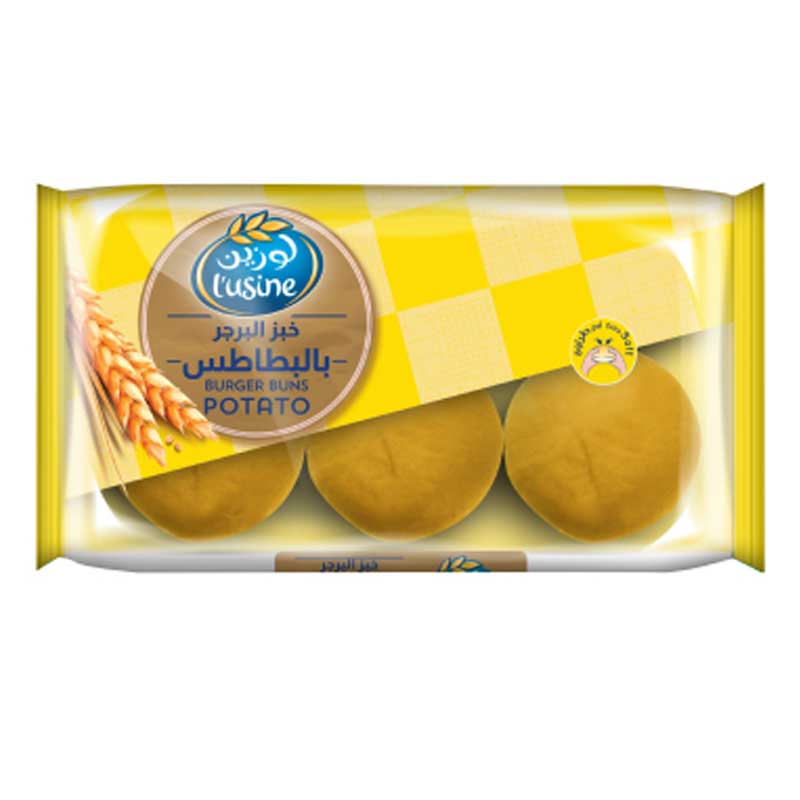LUSINE BUN BURGER POTATO 400GM