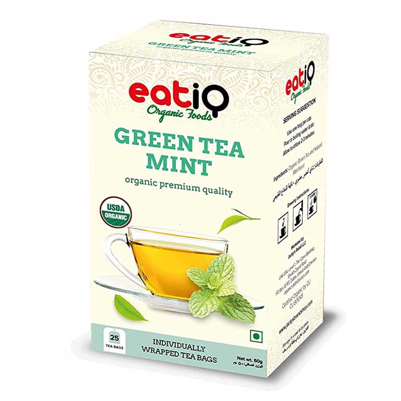 EATIQ ORGANIC  GREEN TEA MINT  50GM