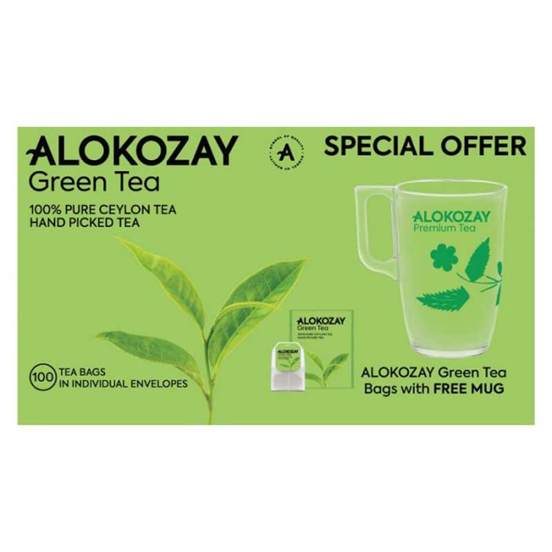 ALOKOZAY GREEN TEA BAG 100S +MUG