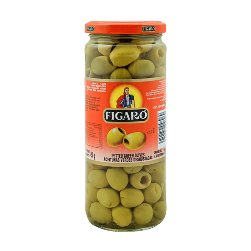 FIGARO OLIVES PITTED GREEN  450GM
