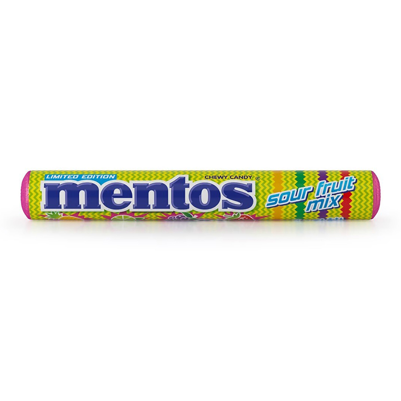 MENTOS SOUR FRUIT MIX CANDIES 14P 38GM