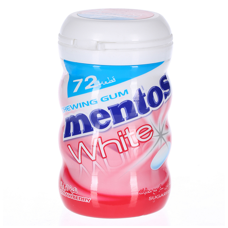 MENTOS WHITE GUM STRAWBERRY 72PC SF
