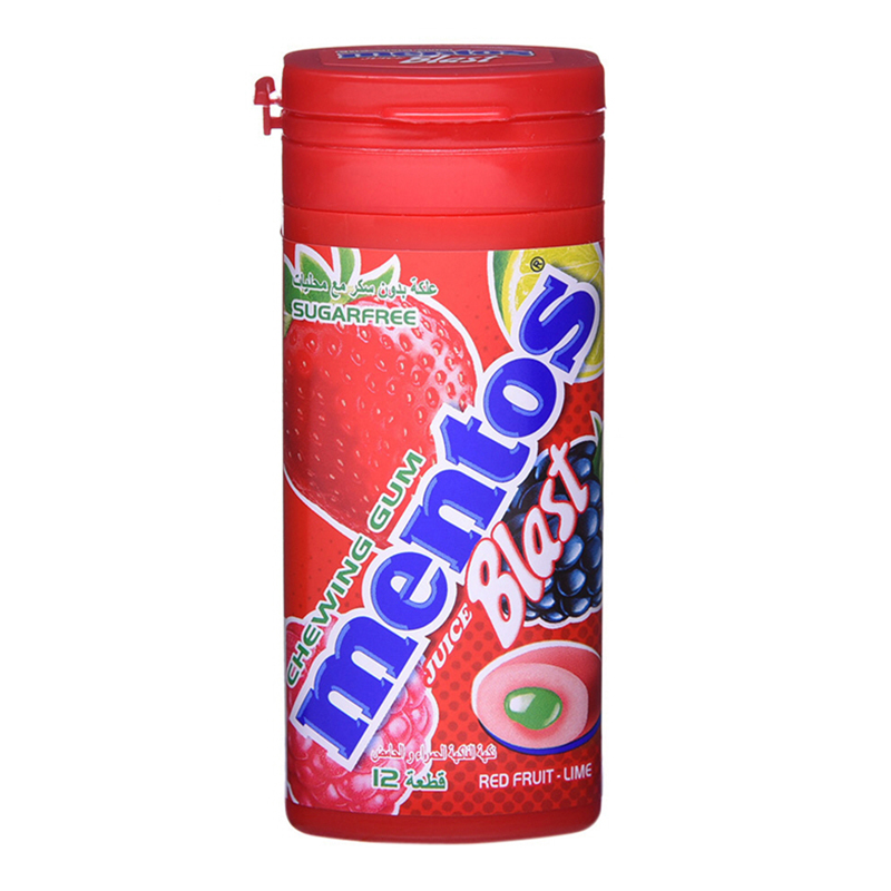 MENTOS GUM RED FRUIT LIME - PKT BTL  24