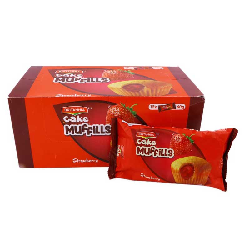 BRITANNIA STRBY MUFFLES 12X60GM