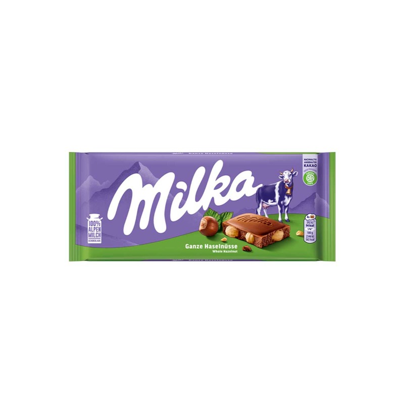 MILKA CHOCOLATE WHOLE NUT 100GM