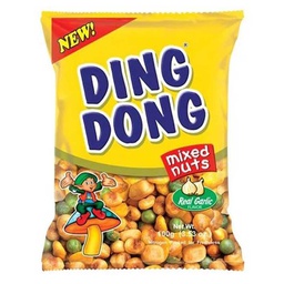 [0100008404] DING DONG MIXED NUTS REAL GARLIC FLV YELLOW 100GM