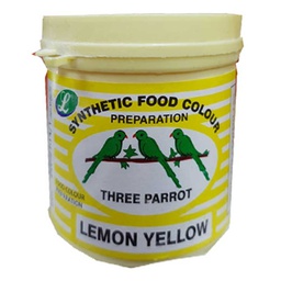 [0100000597] THREE PARROT FOOD COLOUR LEMON YELLOW 100GM