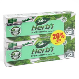 [0100007989] DABUR HRBL TP BASIL 2PK+TB FREE